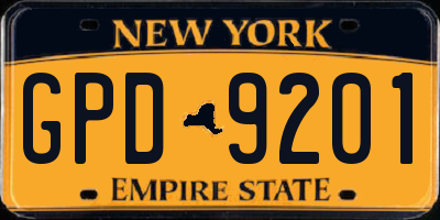 NY license plate GPD9201