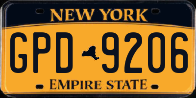 NY license plate GPD9206