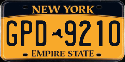 NY license plate GPD9210