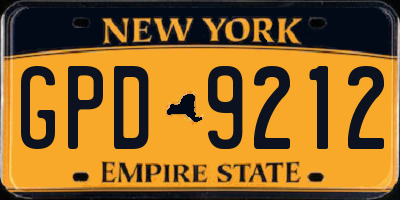 NY license plate GPD9212