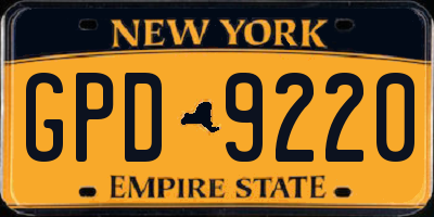 NY license plate GPD9220