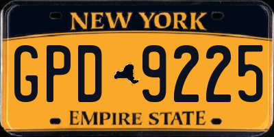 NY license plate GPD9225