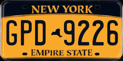 NY license plate GPD9226