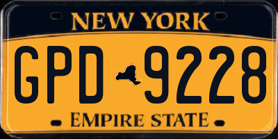 NY license plate GPD9228