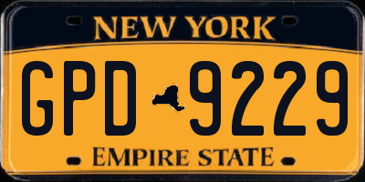 NY license plate GPD9229