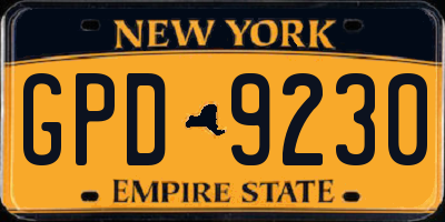 NY license plate GPD9230