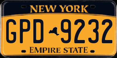 NY license plate GPD9232