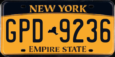 NY license plate GPD9236