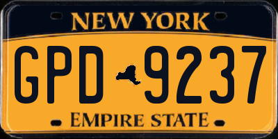 NY license plate GPD9237