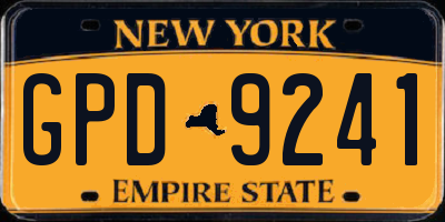 NY license plate GPD9241