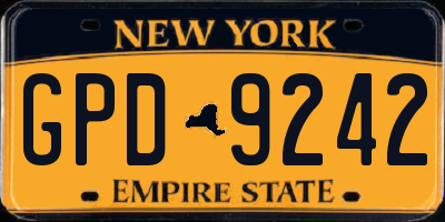 NY license plate GPD9242