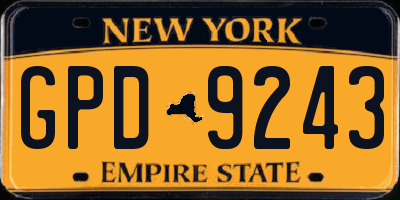 NY license plate GPD9243