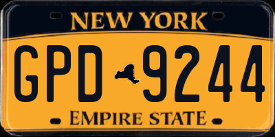 NY license plate GPD9244