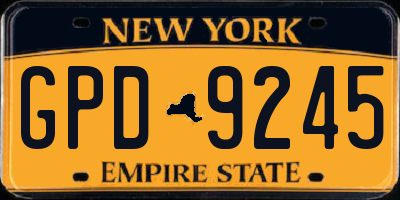 NY license plate GPD9245