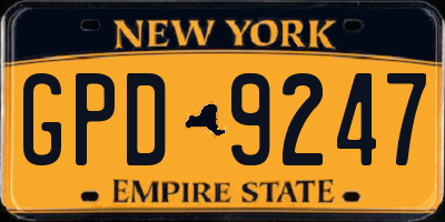 NY license plate GPD9247