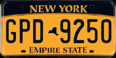 NY license plate GPD9250