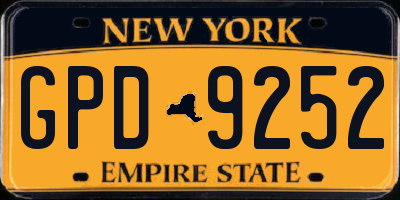 NY license plate GPD9252