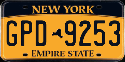 NY license plate GPD9253