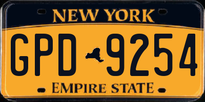 NY license plate GPD9254