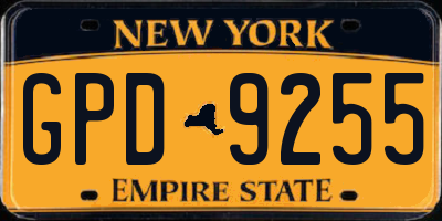 NY license plate GPD9255