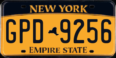 NY license plate GPD9256