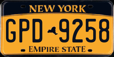 NY license plate GPD9258
