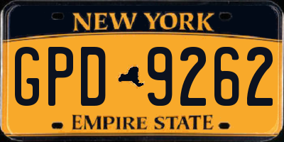NY license plate GPD9262