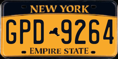 NY license plate GPD9264