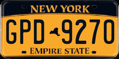 NY license plate GPD9270