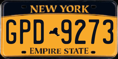 NY license plate GPD9273