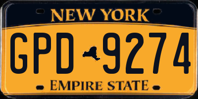 NY license plate GPD9274