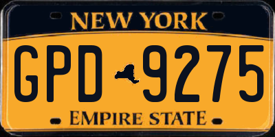 NY license plate GPD9275