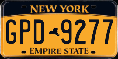 NY license plate GPD9277