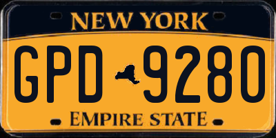 NY license plate GPD9280