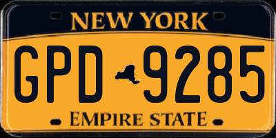 NY license plate GPD9285