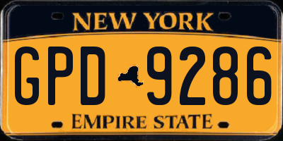 NY license plate GPD9286