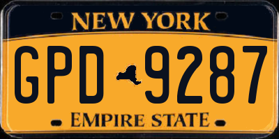 NY license plate GPD9287