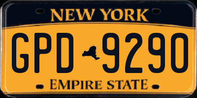 NY license plate GPD9290