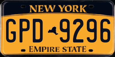 NY license plate GPD9296