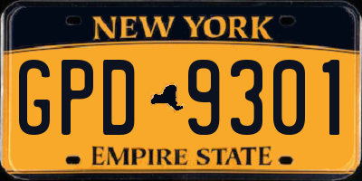 NY license plate GPD9301