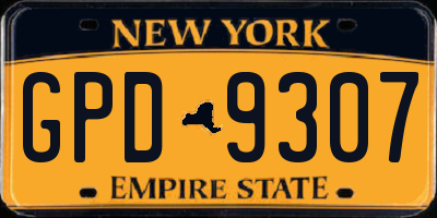 NY license plate GPD9307