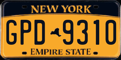 NY license plate GPD9310
