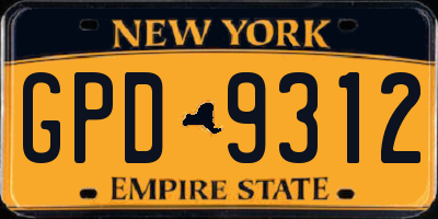 NY license plate GPD9312