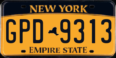 NY license plate GPD9313