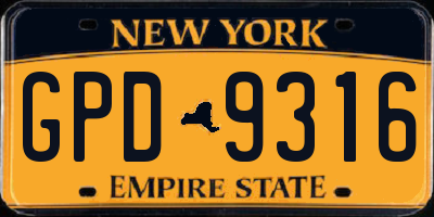 NY license plate GPD9316