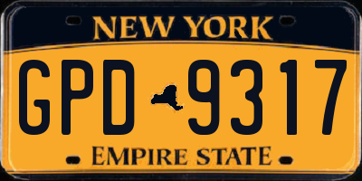 NY license plate GPD9317