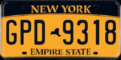 NY license plate GPD9318