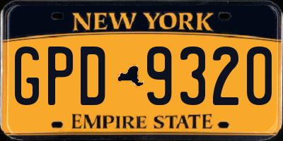 NY license plate GPD9320