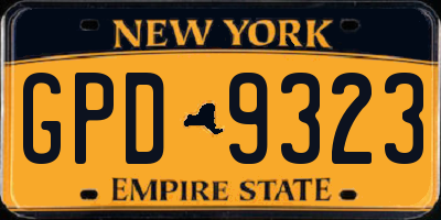 NY license plate GPD9323