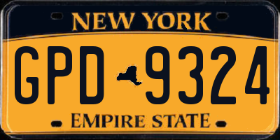 NY license plate GPD9324